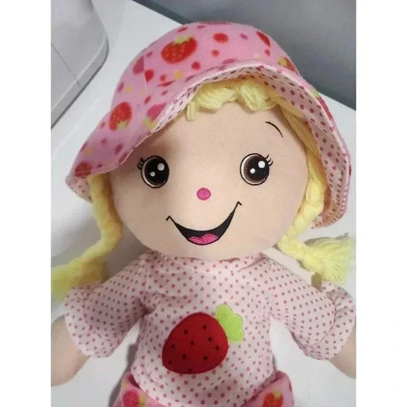 Strawberry Shortcake Plush Stuffed Pink Overalls Rag Doll Pillow Giant Large 28" - Picture 6 of 7